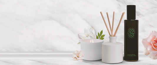 Natural non-toxic home fragrance products from Scarlet and Grace in an Australian living room