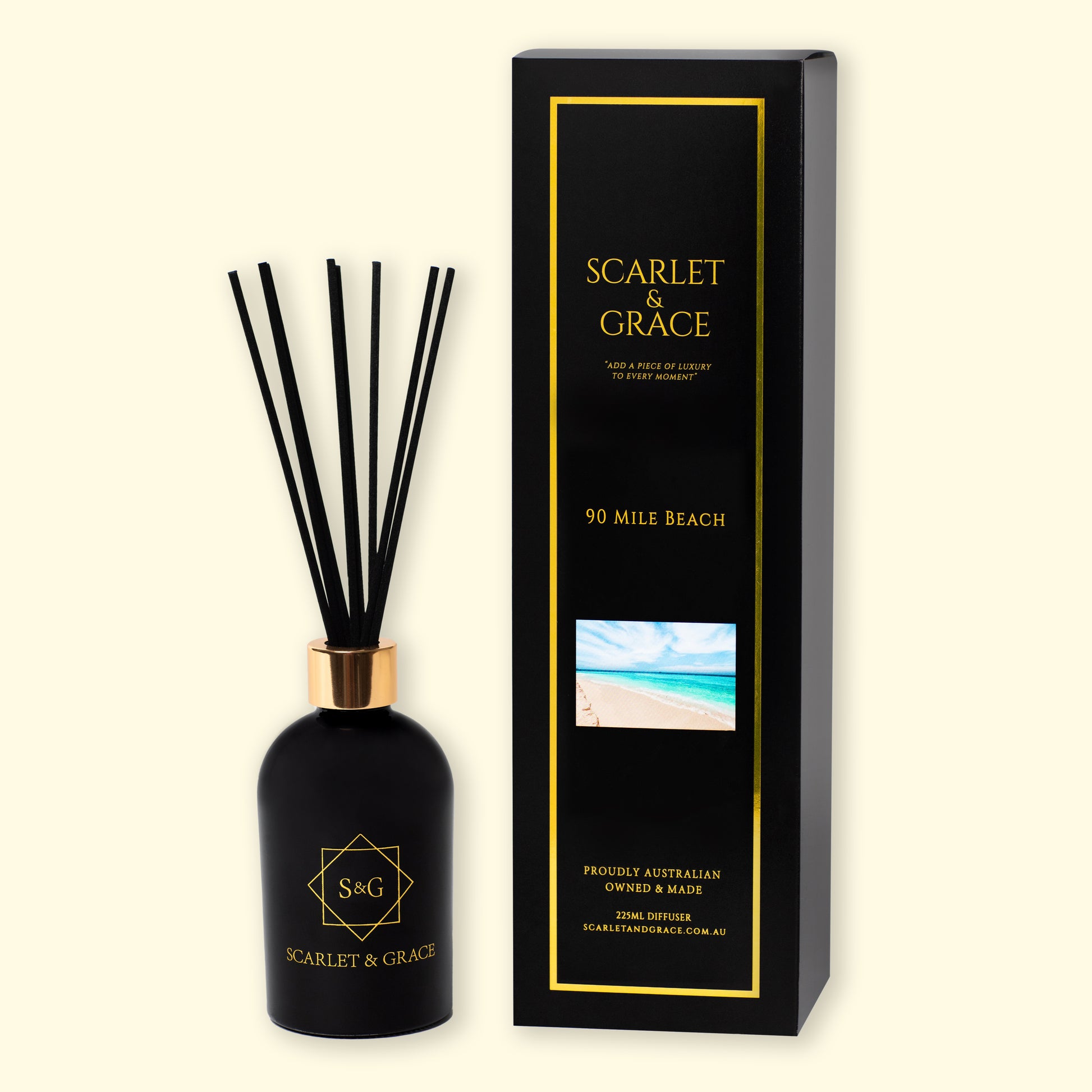 90 Mile Beach - 225ml Reed Diffuser - Scarlet & Grace