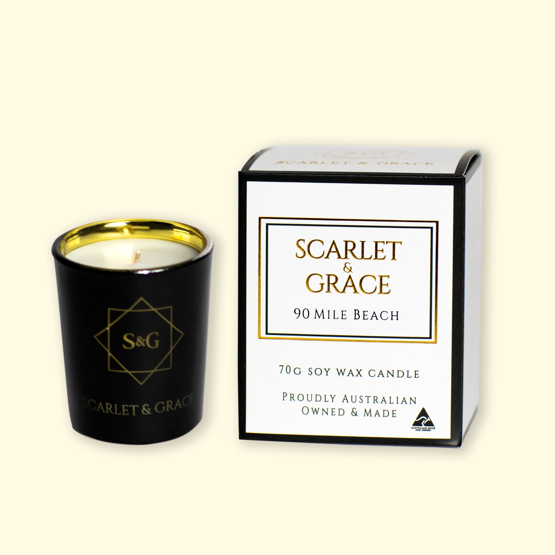 90 Mile Beach - 70gm Soy Wax Candle - Scarlet & Grace