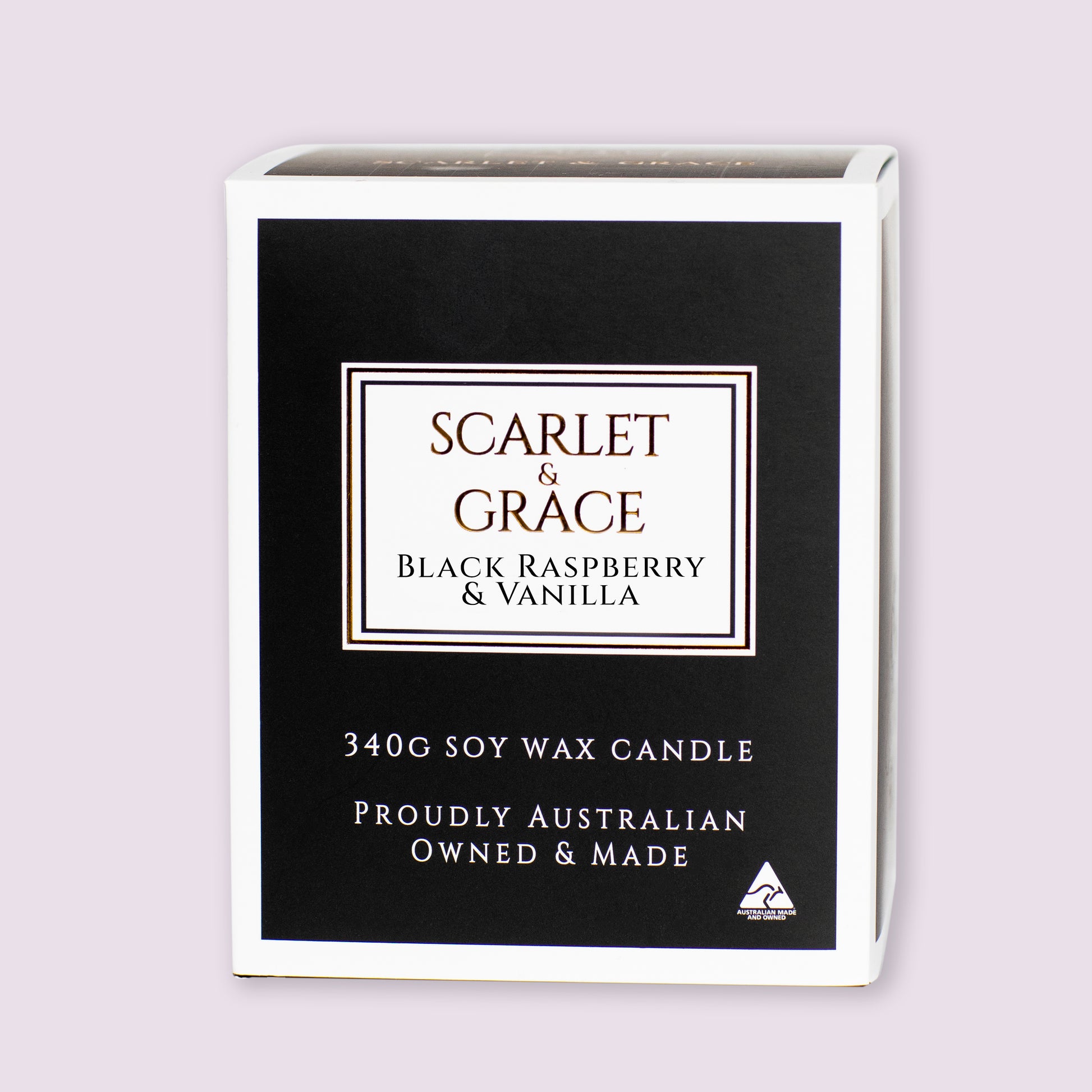 Black Raspberry & Vanilla - 340gm Soy Wax Candle - Scarlet & Grace