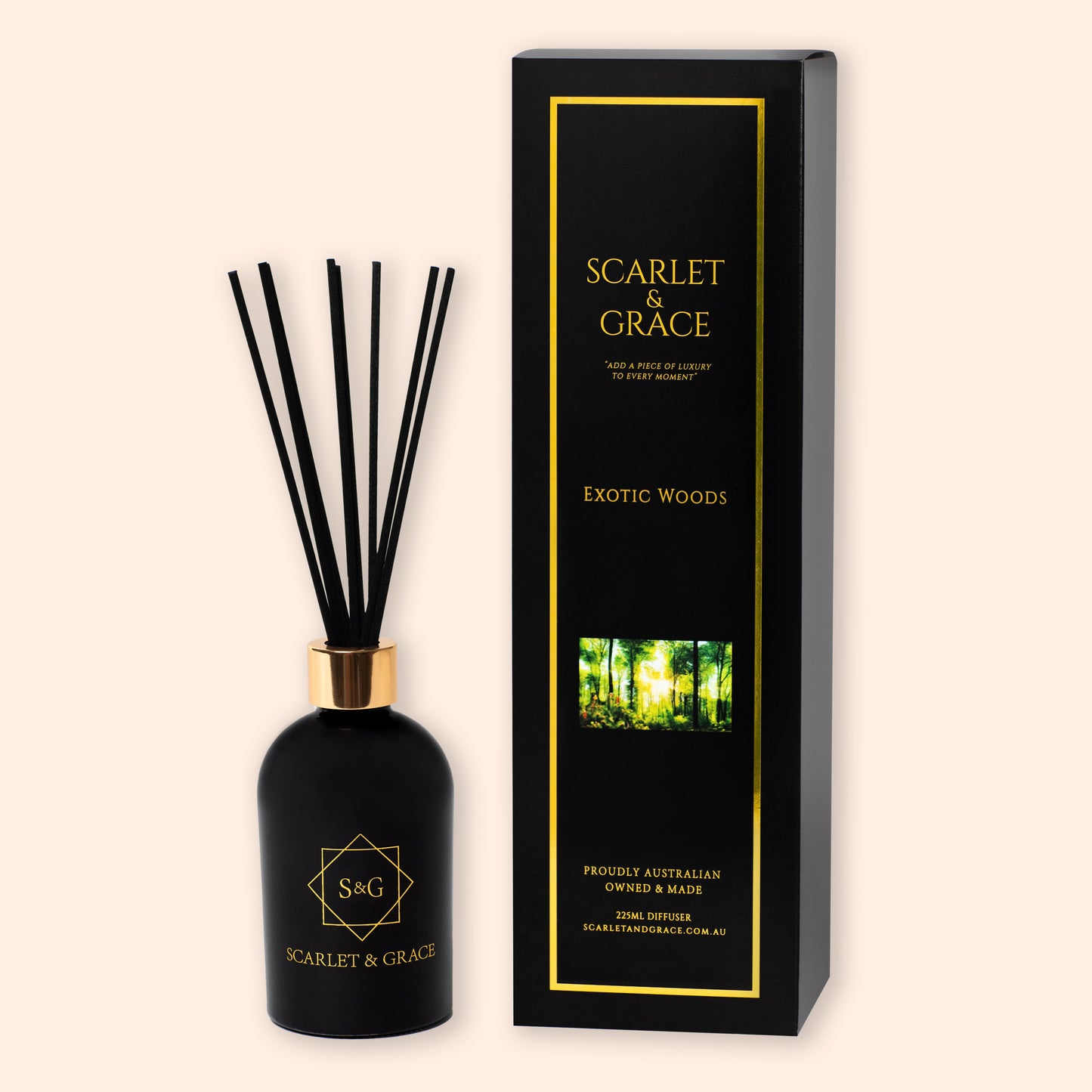 Exotic Woods - 225ml Reed Diffuser - Scarlet & Grace