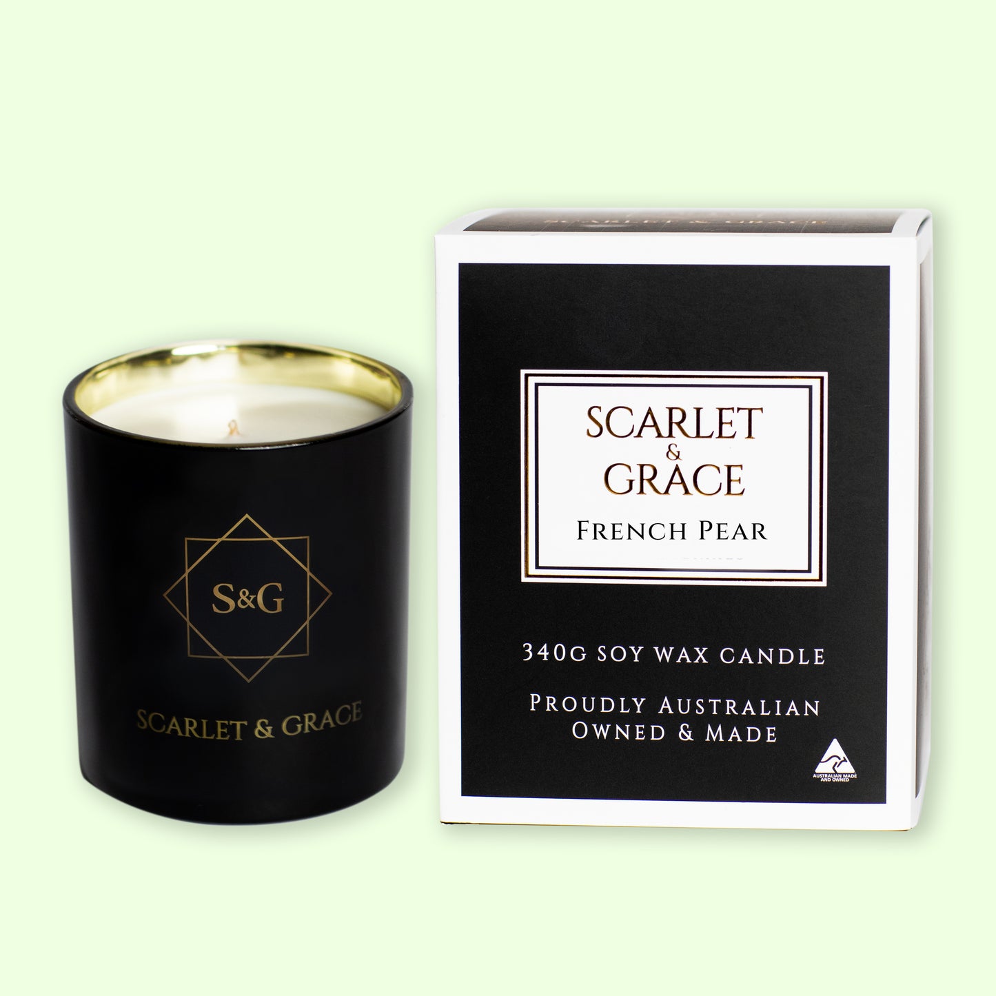 French Pear - 340gm Soy Wax Candle - Scarlet & Grace