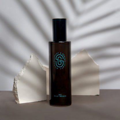 Hand holding Scarlet & Grace 200ml 90 Mile Beach room spray — coastal home fragrance with grapefruit and lime
