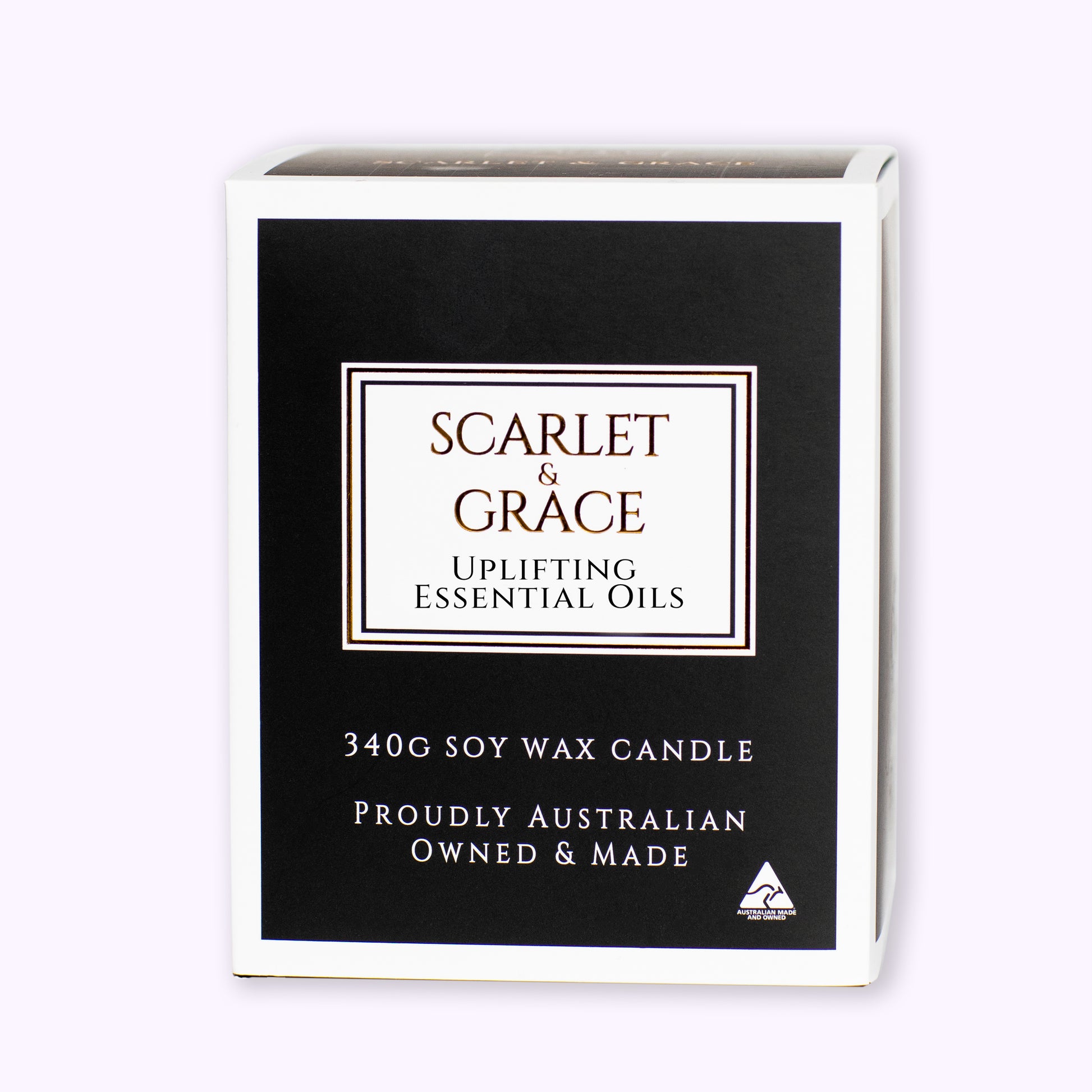Uplifting Essential Oils - 340gm Soy Wax Candle - Scarlet & Grace