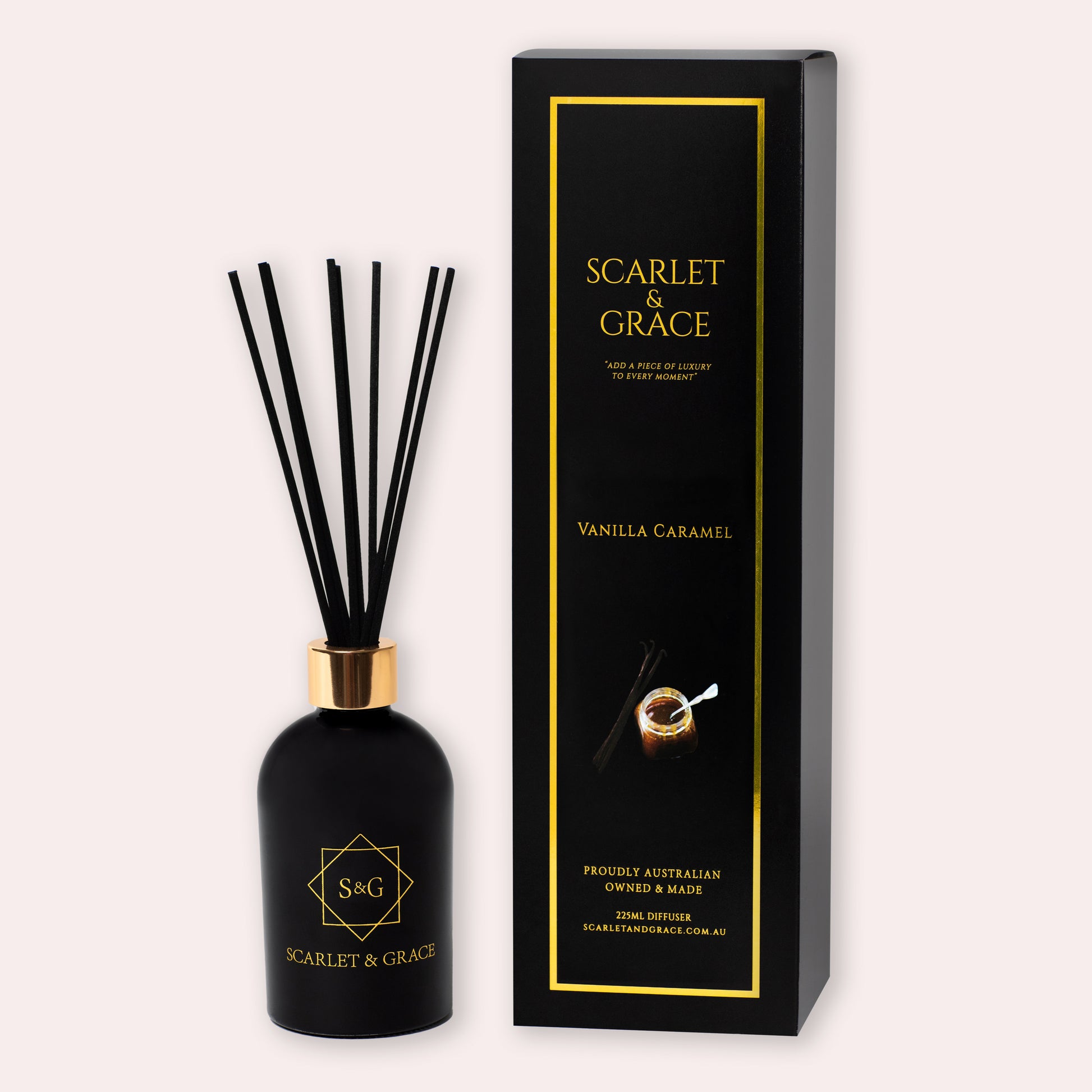 Vanilla Caramel - 225ml Reed Diffuser - Scarlet & Grace