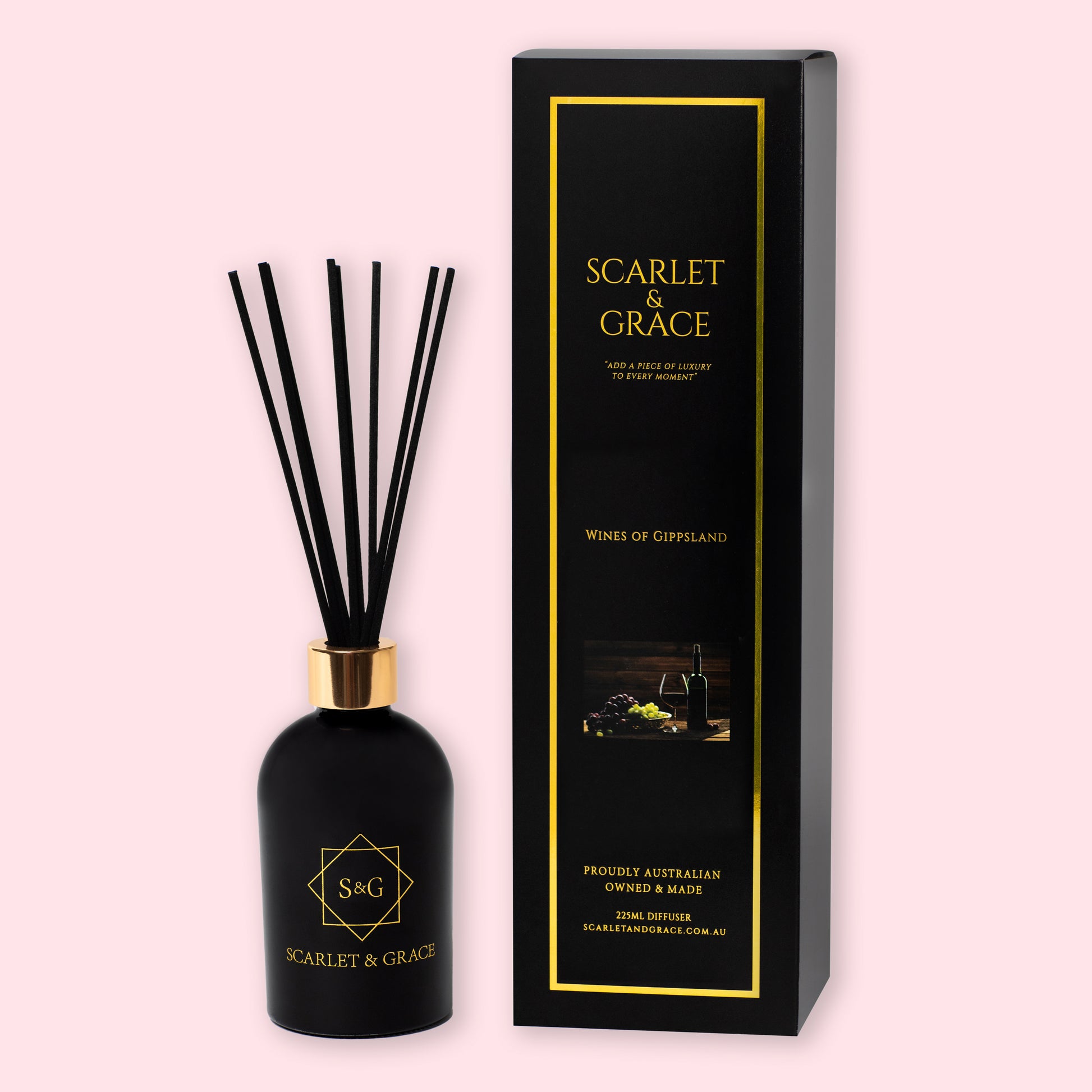 Wines of Gippsland - 225ml Reed Diffuser - Scarlet & Grace