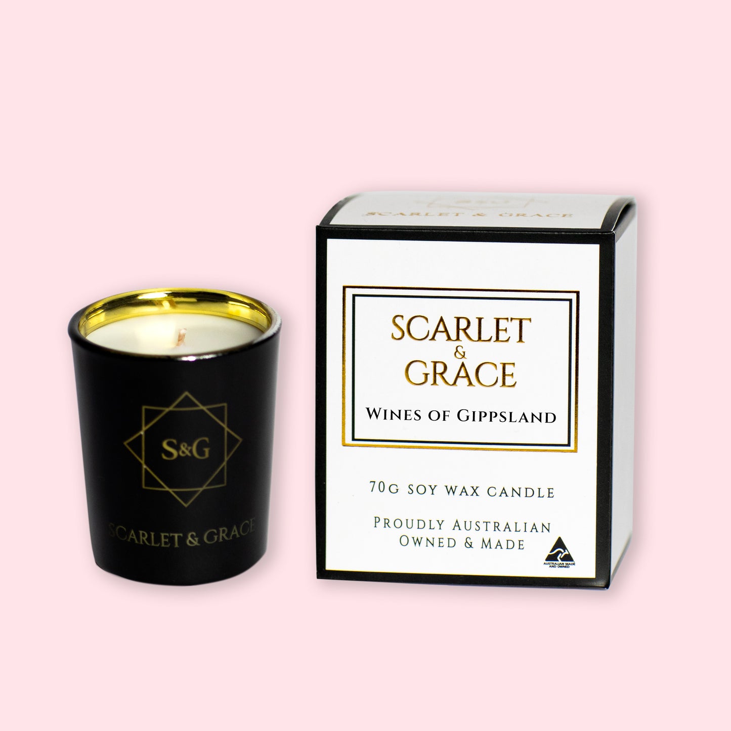 Wines of Gippsland - 70gm Soy Wax Candle - Scarlet & Grace